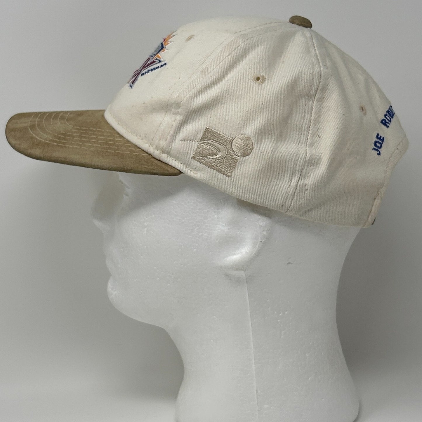 Sports Specialties SF 49ers hat in off-white with tan brim, side view