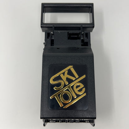 Ski Tote 1980s Ski Carrier in Black with Gold Logo Vintage Front View