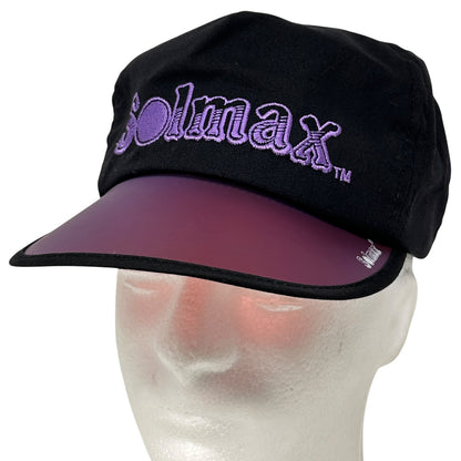 Black Solmax Cap with Purple Logo and a Burgundy Brim, perfect for sunbathing