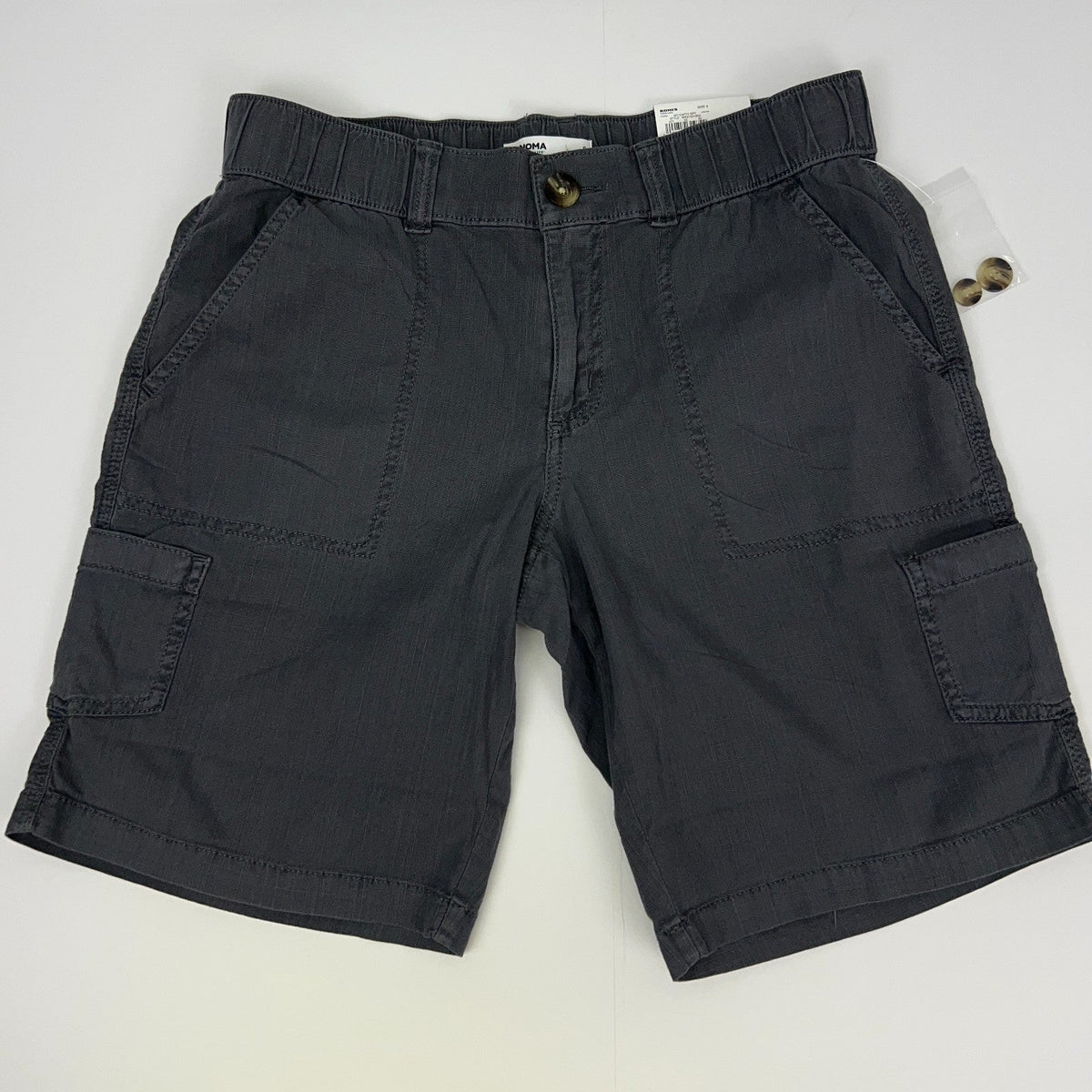 Sonoma Women's Cargo Shorts in Charcoal Gray with Stretch Waist and Side Pockets