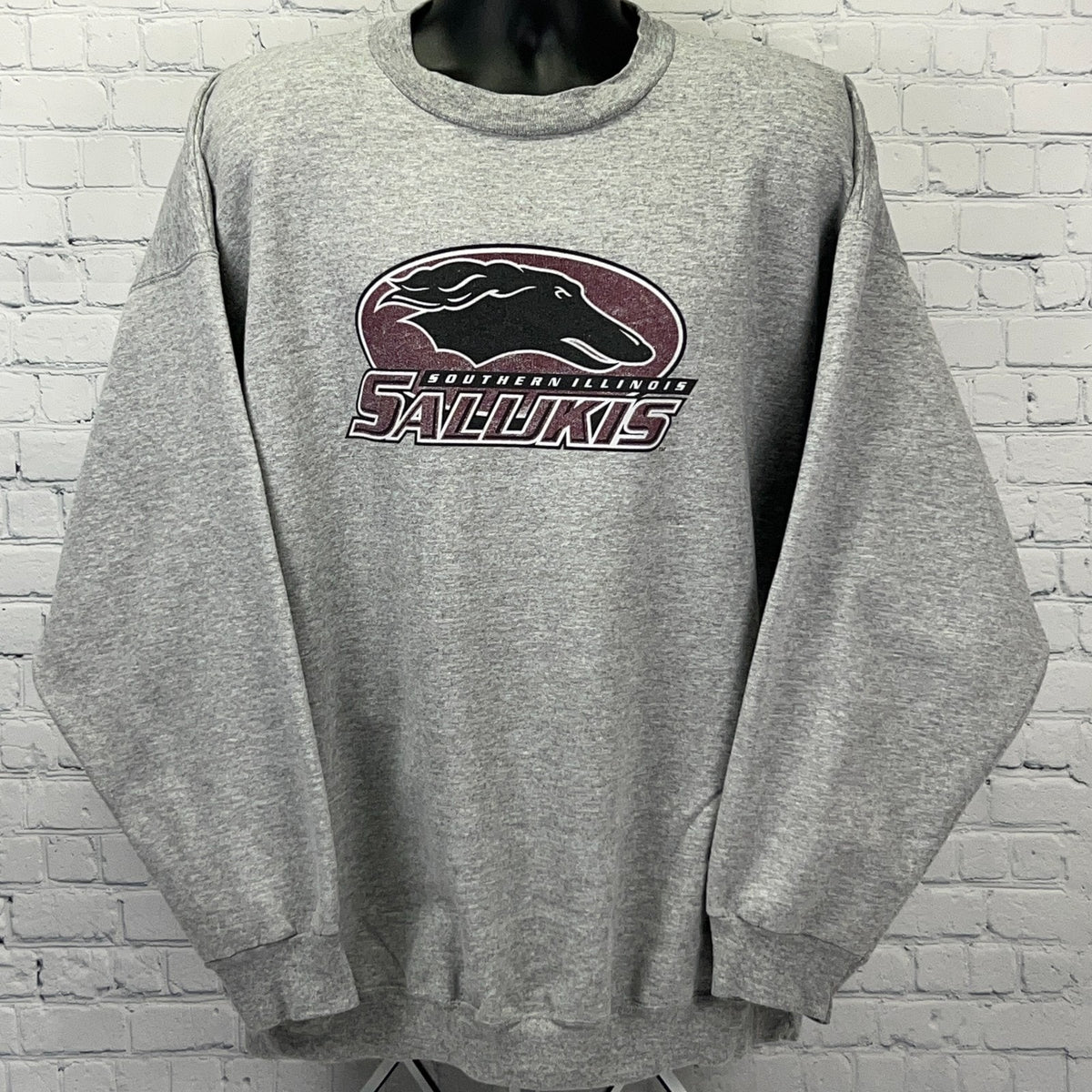 Champion Gray Vintage Southern Illinois Salukis Crewneck Sweatshirt with Bold Logo