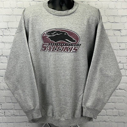 Champion Gray Vintage Southern Illinois Salukis Crewneck Sweatshirt with Bold Logo