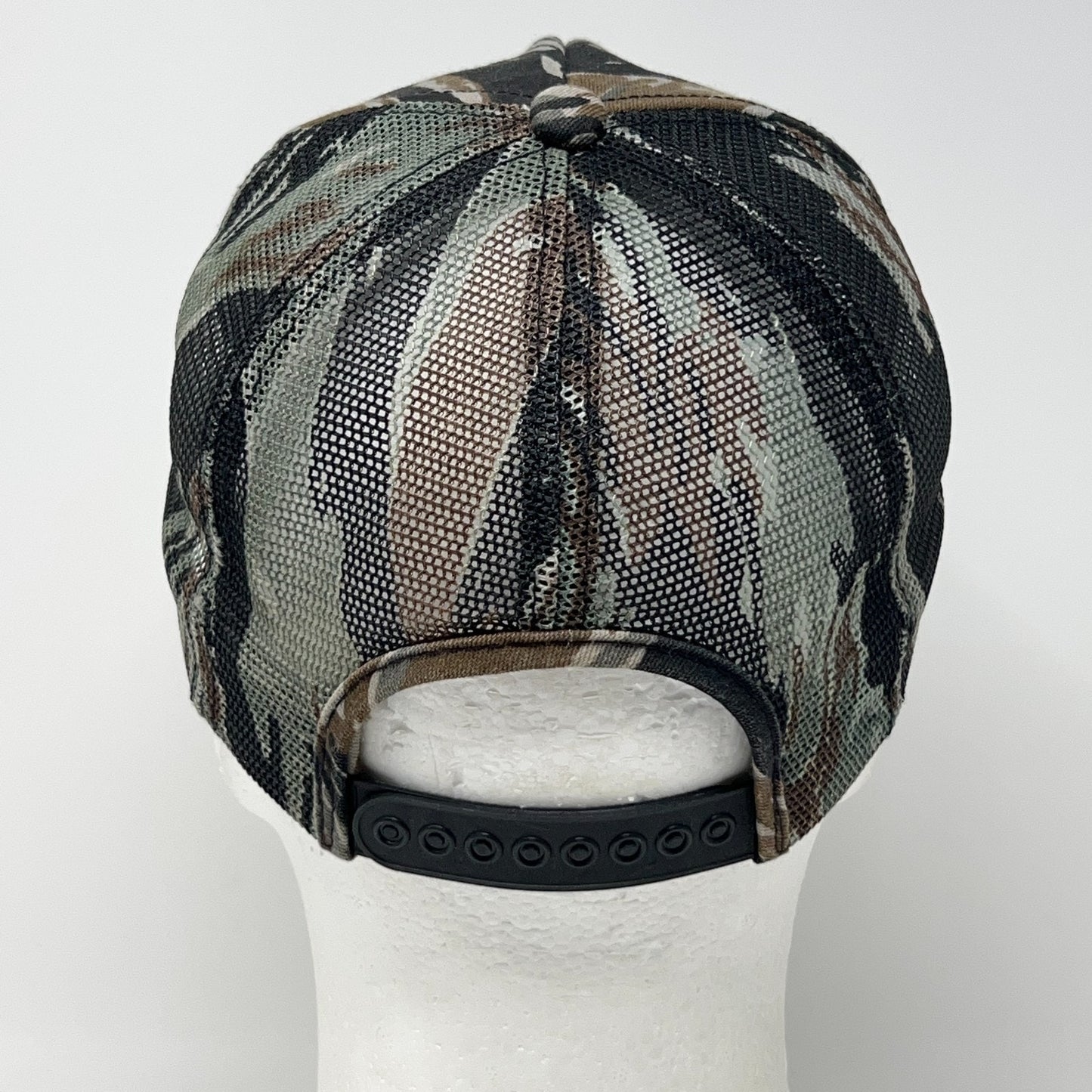 K-Products Vintage Trucker Cap in Camo Color, Size Adjustable, Back View
