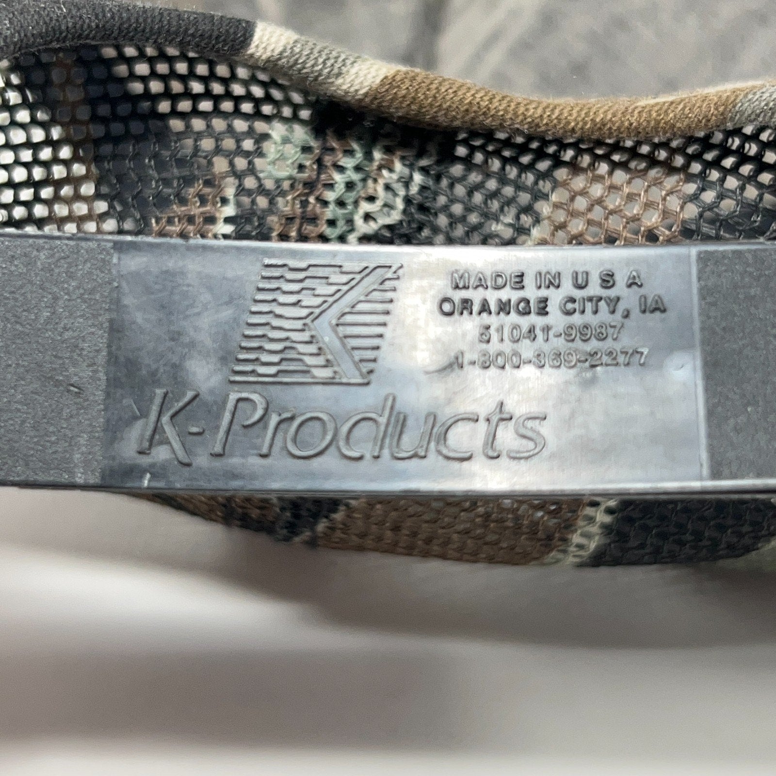 K-Products Vintage Trucker Cap in Camouflage Color, Size Adjustable, Front View