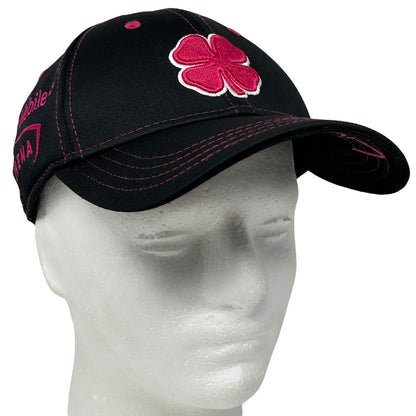 Black Clover T-Mobile Arena Las Vegas cap in black with pink clover logo and stitching details