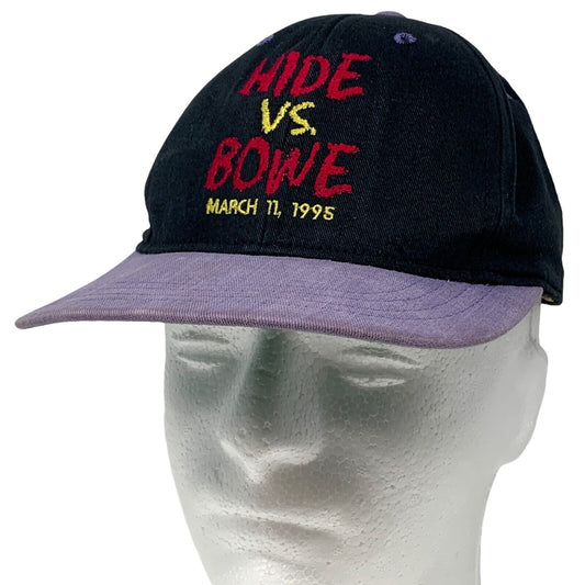 Black Riddick Bowe Herbie Hide hat with colorful embroidery, featuring March 11, 1995 details and a curved brim