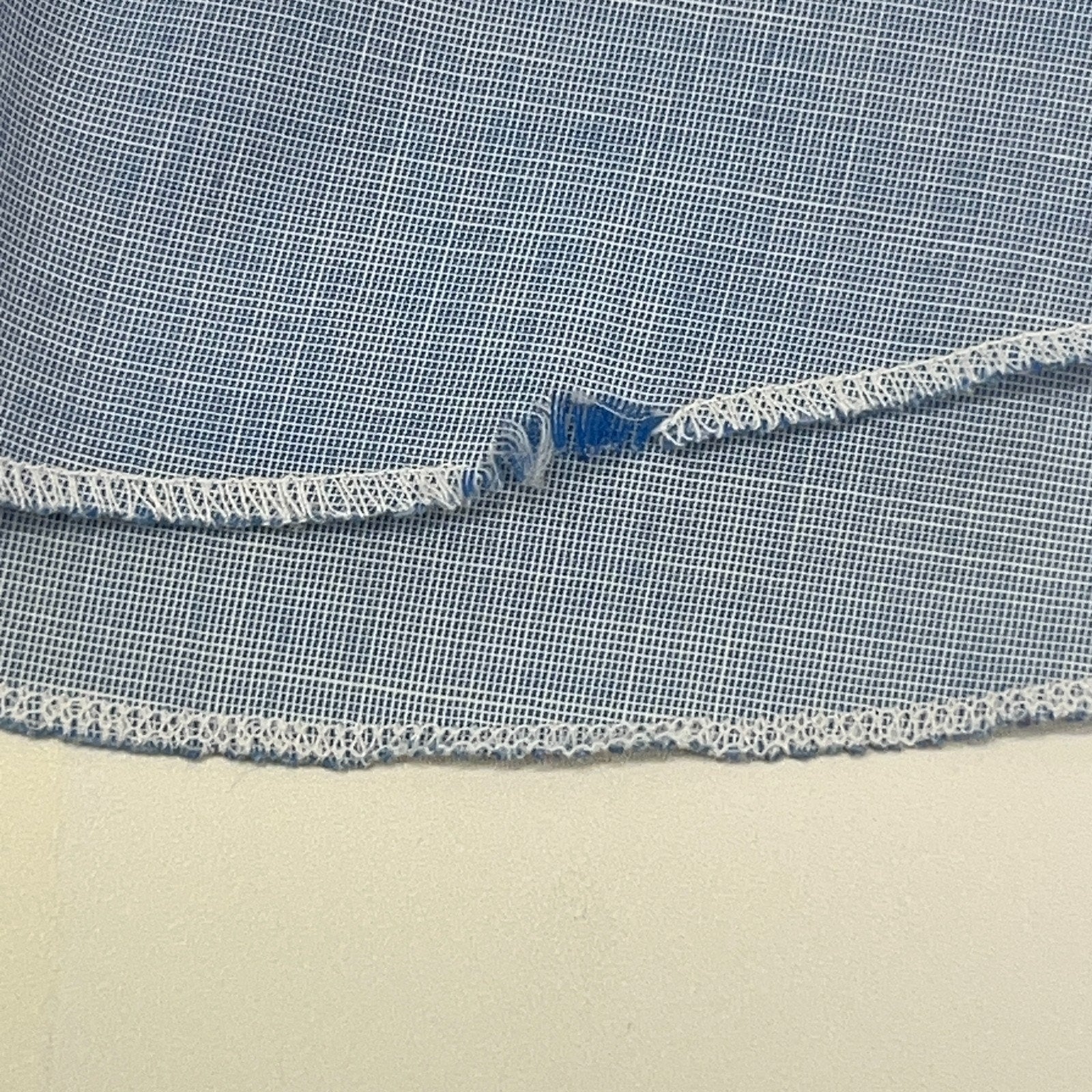 Vintage Cowboy Shirt in Light Blue with Short Hem, Front View, Size Medium, Vintage