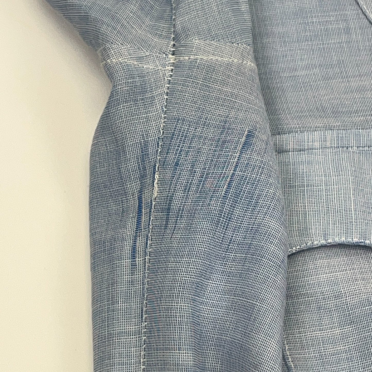 Vintage cowboy shirt in blue, size medium, front view, showcasing classic denim texture.