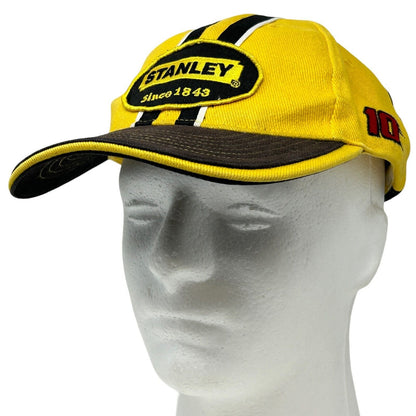 Valvoline Racing NASCAR Hat in Yellow and Black with Stanley logo featuring a curved brim and adjustable fit