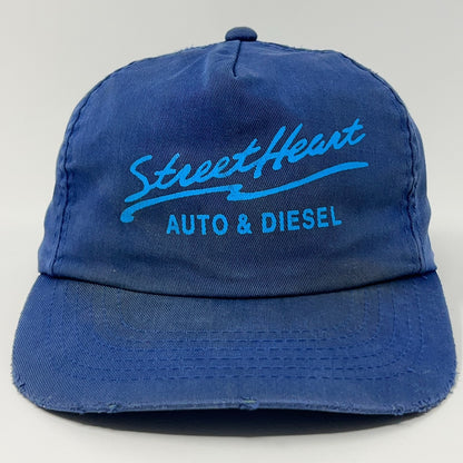 Vintage blue cap featuring Street Heart Auto and Diesel logo on the front for automotive enthusiasts