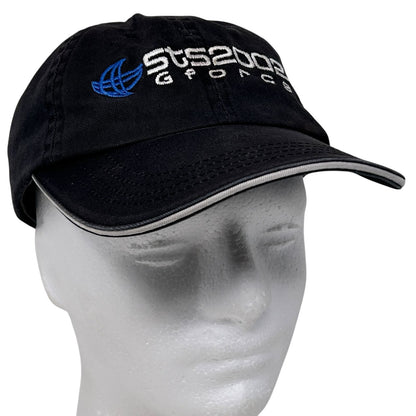 Vintage black cap with Sun Microsystems logo, adjustable fit and curved brim, front view