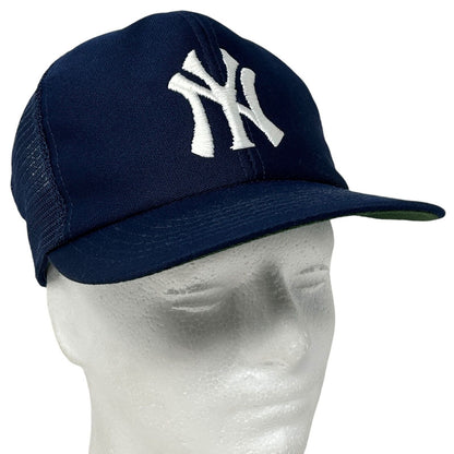 Vintage New York NY Yankees Trucker Hat Baseball Cap MLB 80s Mesh Snapback Blue