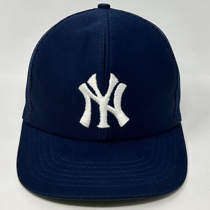 Vintage New York NY Yankees Trucker Hat Baseball Cap MLB 80s Mesh Snapback Blue