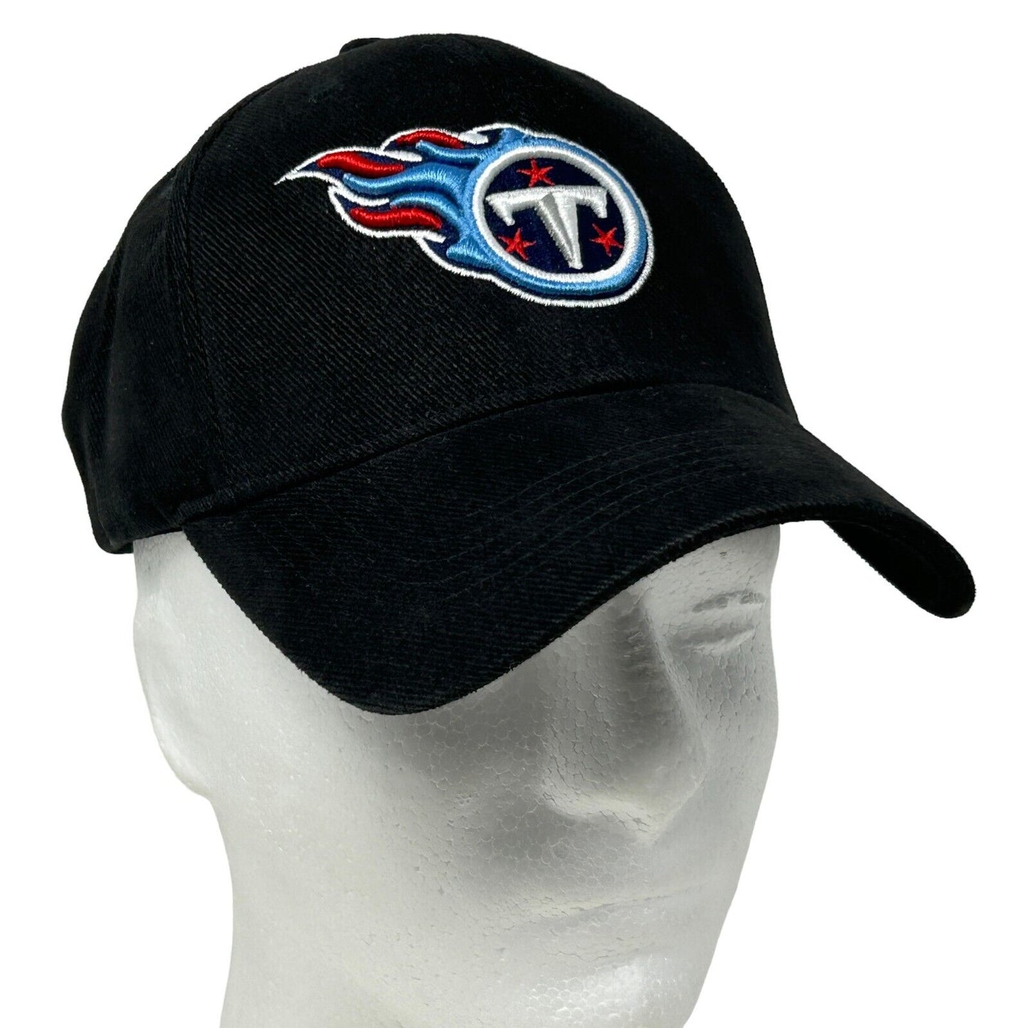 Black Reebok Tennessee Titans Cap with Flames Logo on Front, Adjustable Fit