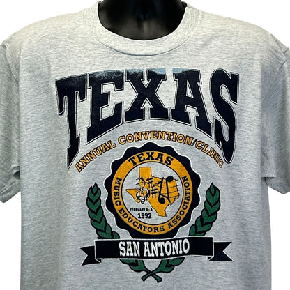 Gray Screen Stars T-Shirt featuring Texas Music Educators Association logo in front view