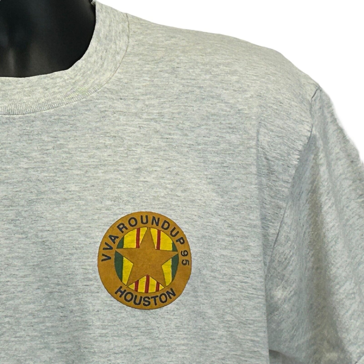 Vintage Vietnam Veterans VVA Convention T Shirt Mens Large Houston Military Gray