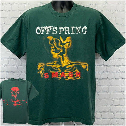 Giant vintage Offspring Smash T-shirt in green with unique graphic design and comfortable fit