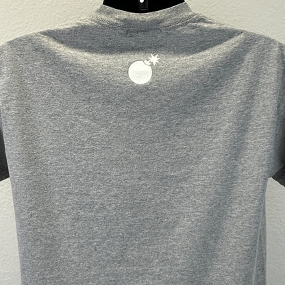 The Hundreds Streetwear Graphic T Shirt in Gray, modern style, rear view