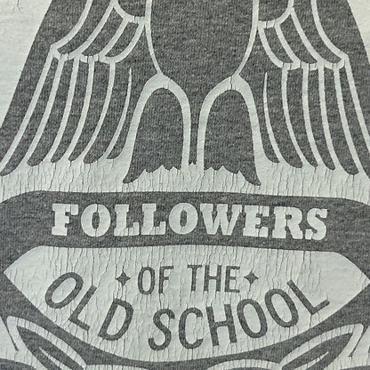 The Hundreds streetwear graphic t shirt in gray showing vintage design and large front print