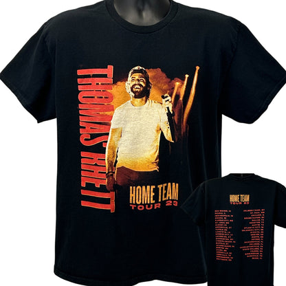 Black Thomas Rhett T-Shirt featuring a front graphic of Thomas Rhett with tour details and logo