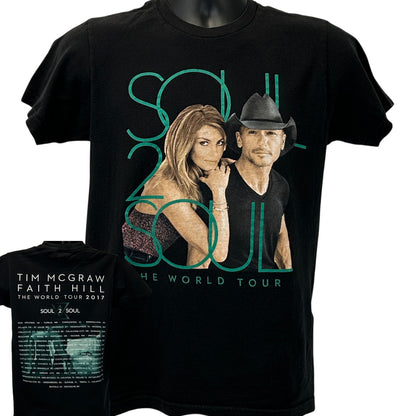 Black Soul 2 Soul hat featuring Tim McGraw Faith Hill logo in front view, ideal for concert fans