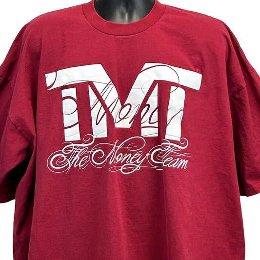 Maroon TMT The Money Team T-Shirt in oversized fit featuring a bold logo on the front