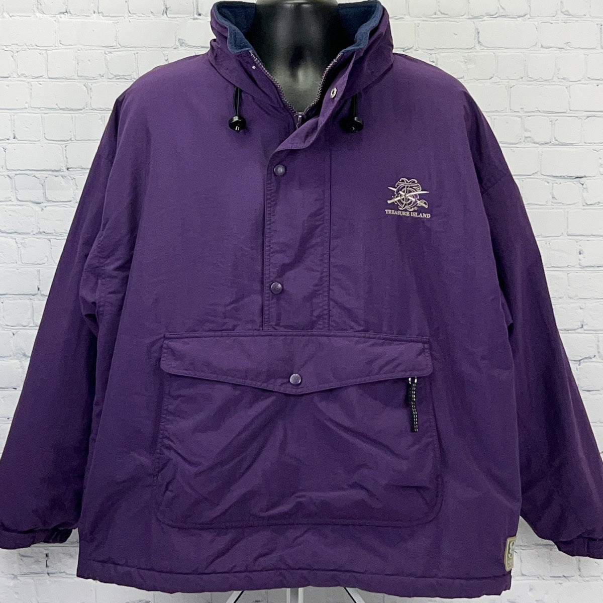 Gear for Sports vintage purple pullover jacket with Treasure Island Las Vegas logo on front