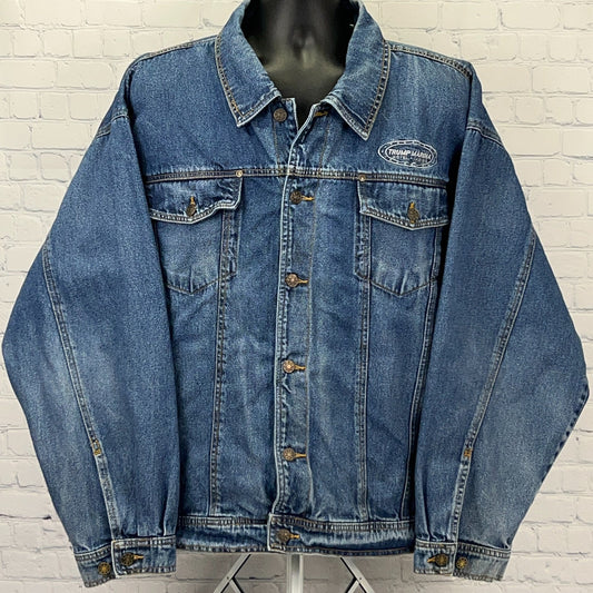 Donald J. Trump Vintage Trump Marina Denim Jacket in Blue with Classic Button Closure