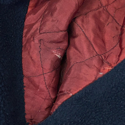 Swingster Vintage Union Jacket in navy with red lining, front view, showing interior details