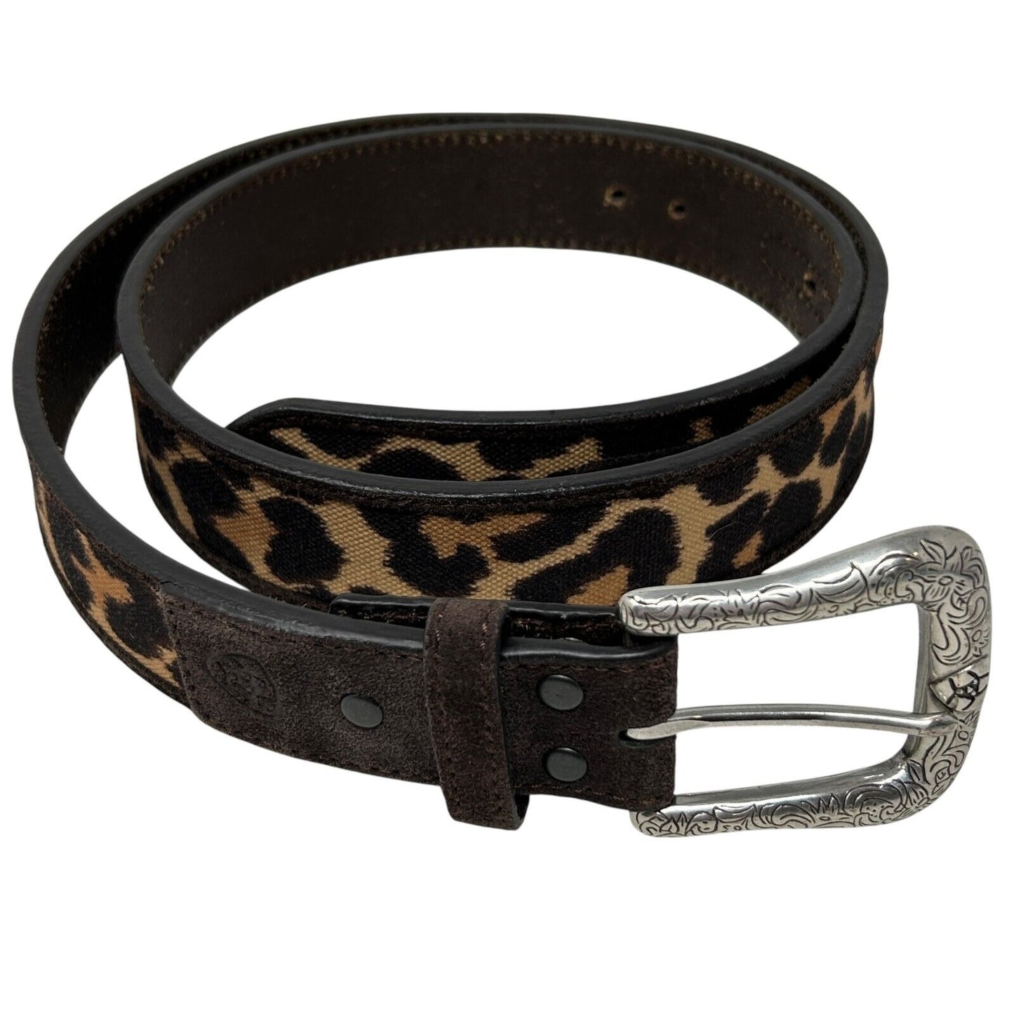 Ariat Leopard Print Western Belt Womens XL X-Large Cheetah Jaguar Brown A1531734