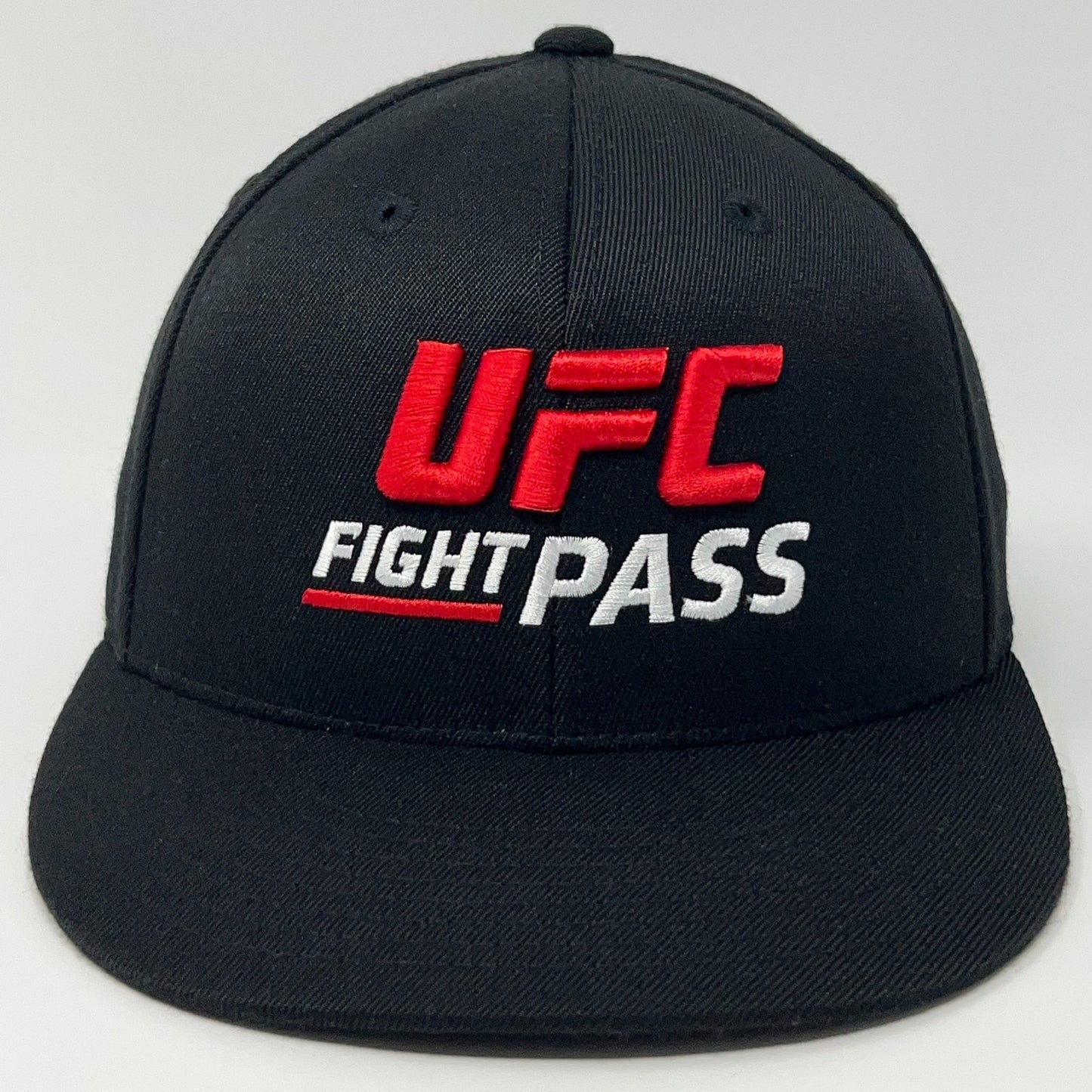 Black UFC Fight Pass Cap with Red and White Logo, Front View