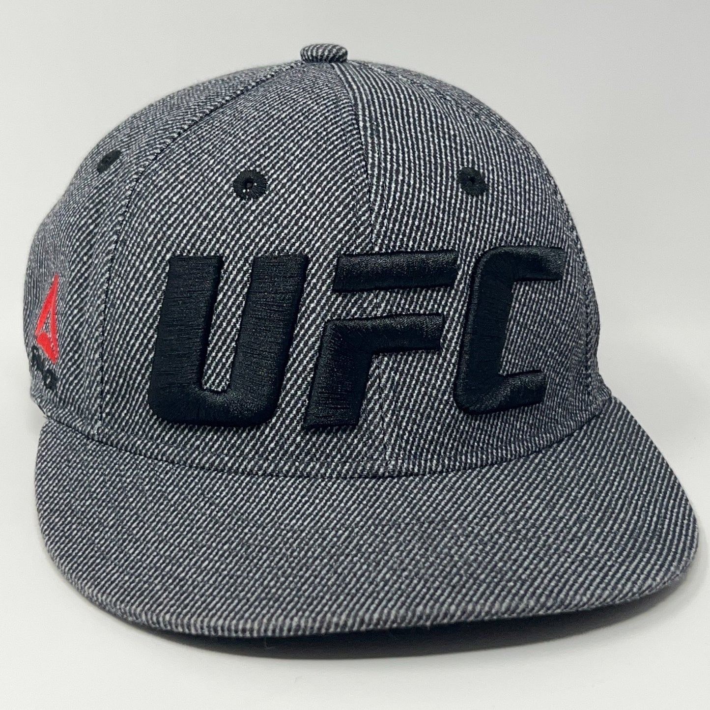 Reebok UFC Snapback Cap in Gray with Black Logo, Front View