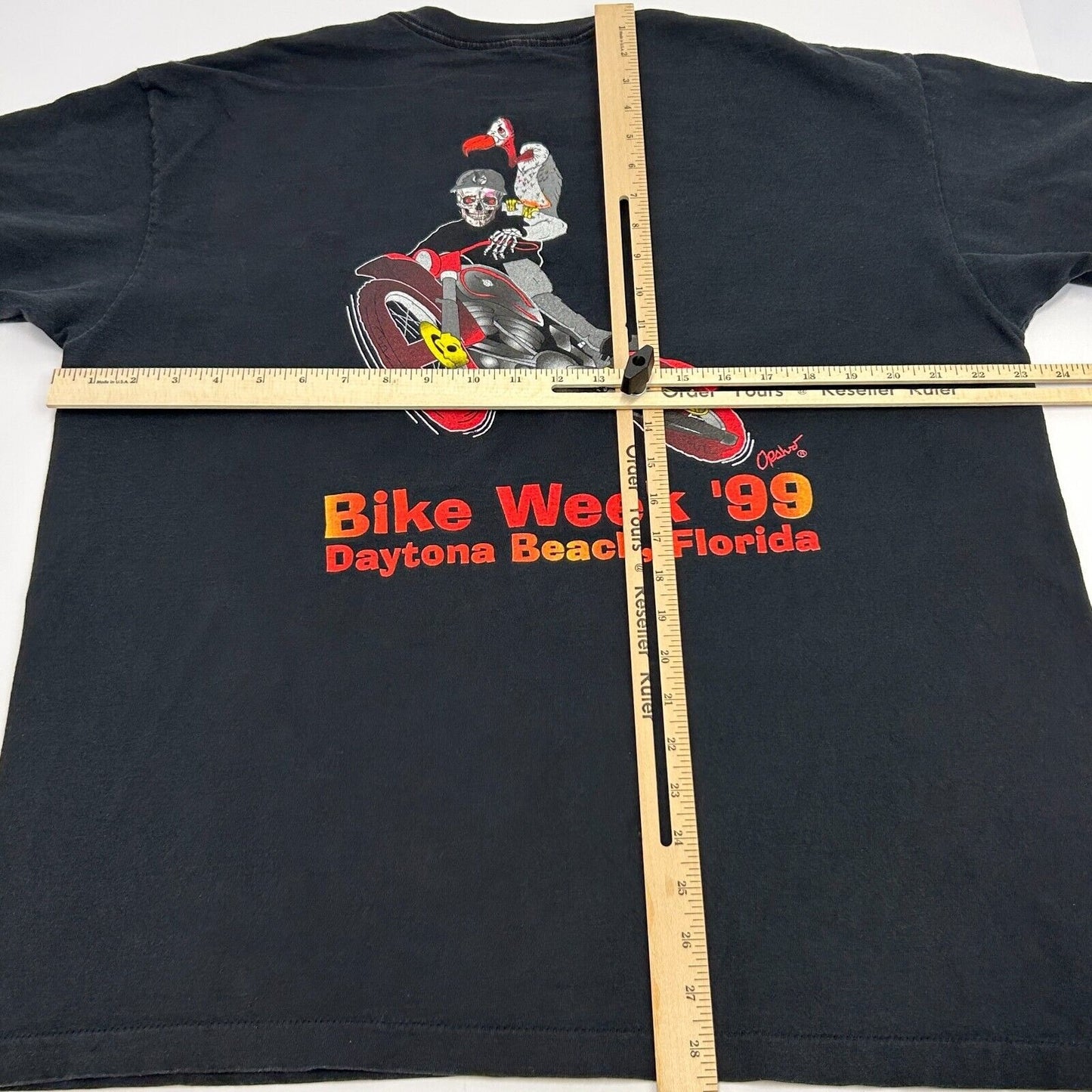 Vintage Daytona Beach Bike Week T Shirt Mens X-Large Badlands Trading Post Black