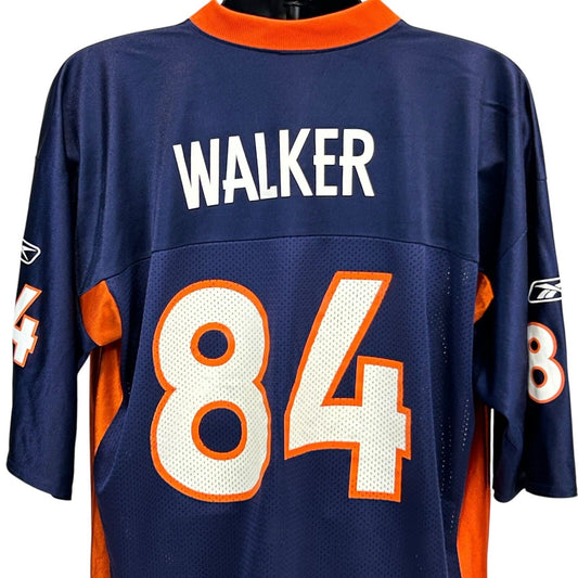 Vintage Denver Broncos Javon Walker Jersey Mens X-Large Blue Mesh NFL 84 T Shirt