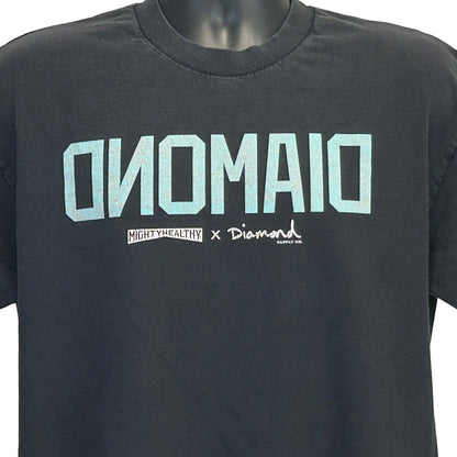 Camiseta de skater negra de gran tamaño para hombre de Diamond Supply Co x Mighty Healthy