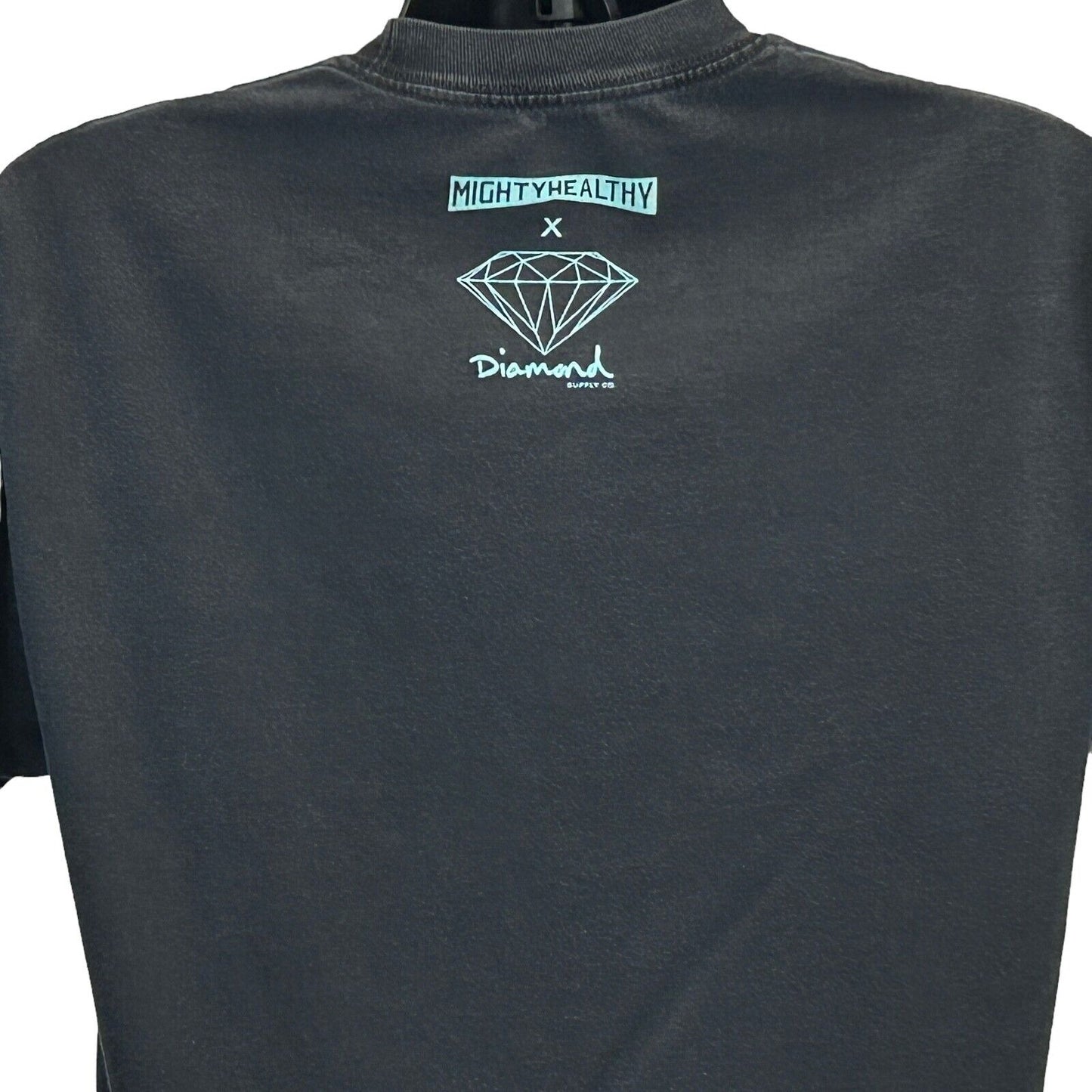 Camiseta de skater negra de gran tamaño para hombre de Diamond Supply Co x Mighty Healthy