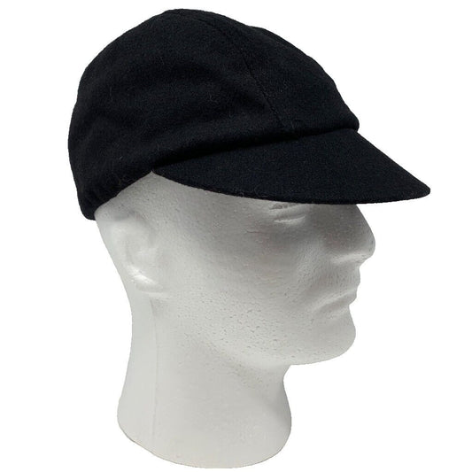 Bloomingdales Aqua Newsboy Hat Womens Black Wool Blend Camp Cap Made In Italy