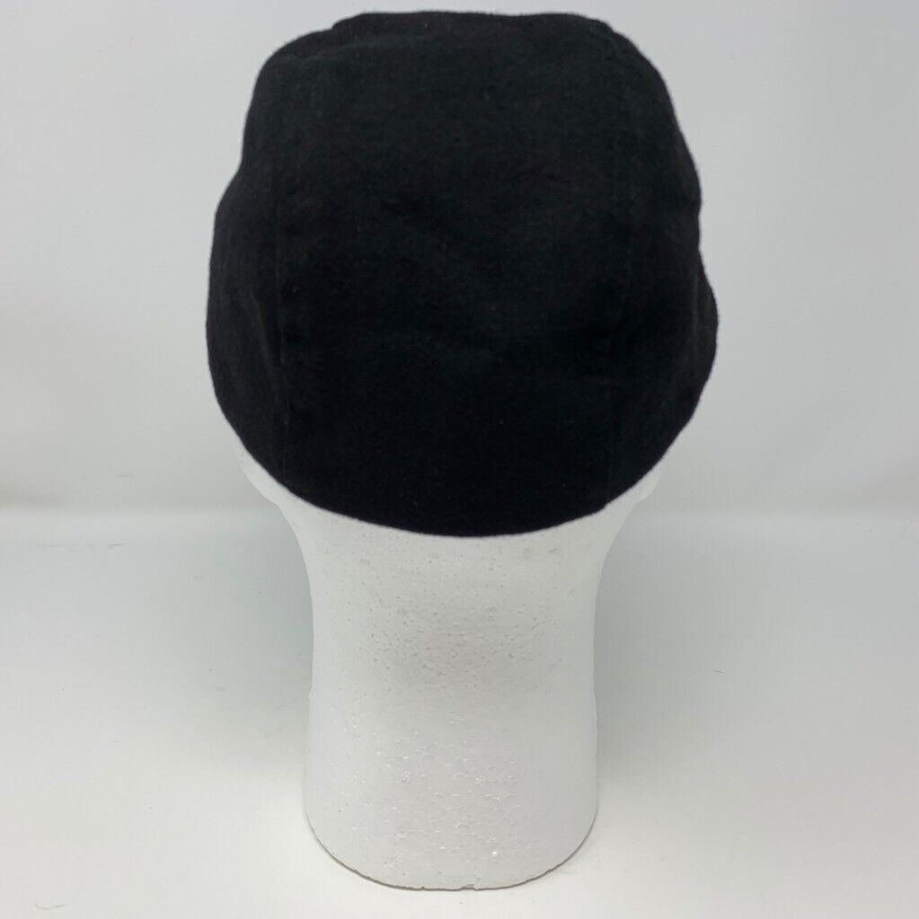 Bloomingdales Aqua Newsboy Hat Womens Black Wool Blend Camp Cap Made In Italy