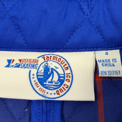 Yarmouth Ice Club quilted jacket in blue, size 4, front view