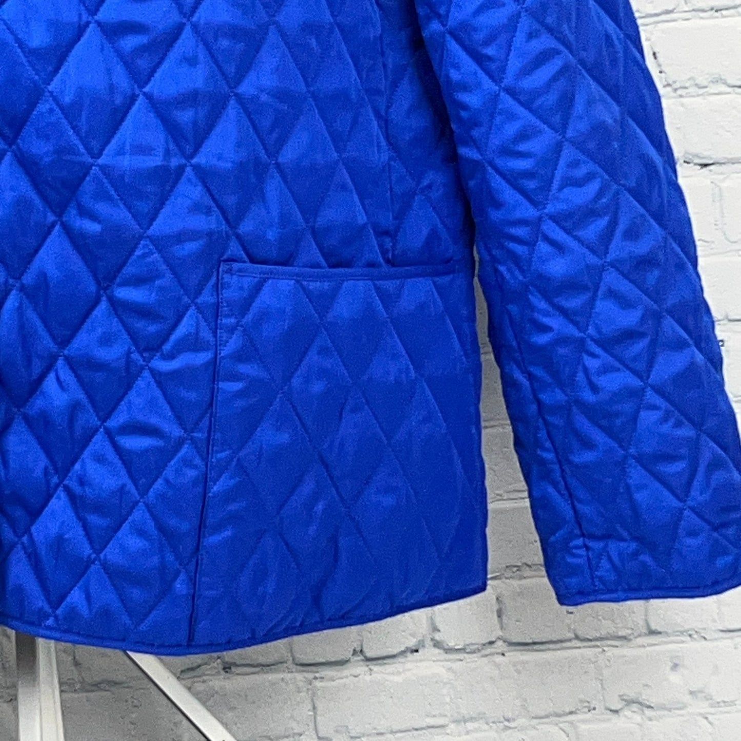 Yarmouth Ice Club Quilted Jacket in Blue, Size M, Front view