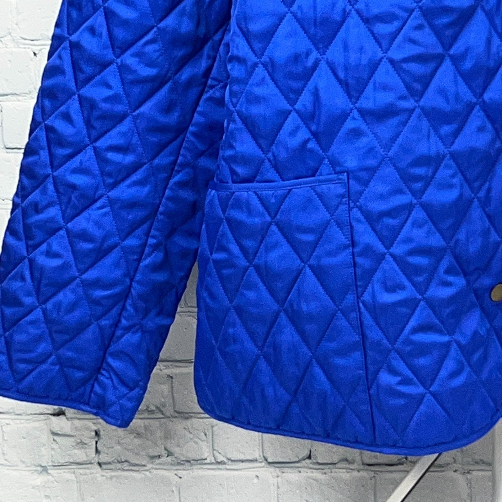 Yarmouth Ice Club Quilted Jacket in Blue, Front View, Size Medium