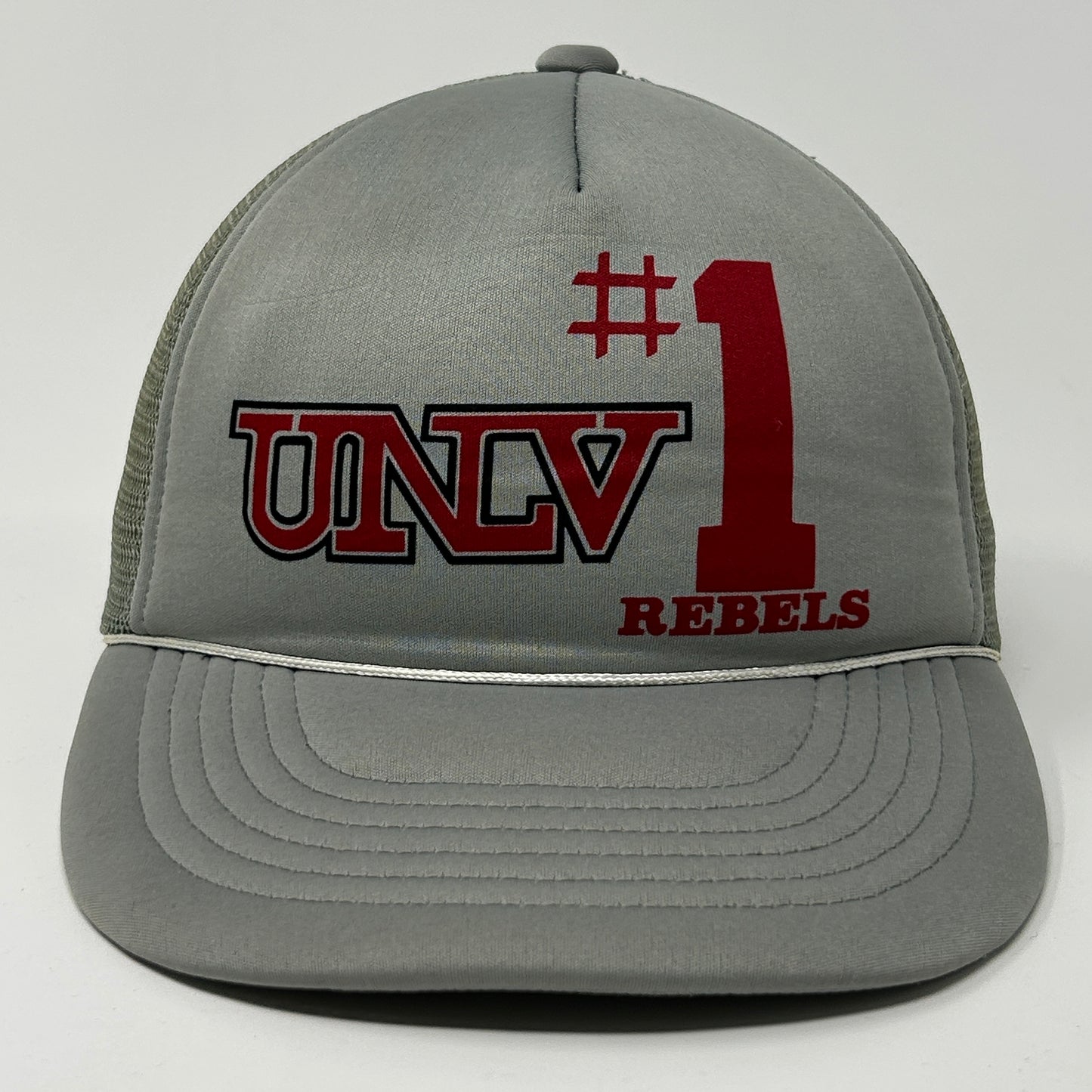 Gray UNLV Rebels hat featuring #1 logo on the front with a structured design