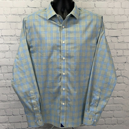 UNTUCKit green plaid shirt in large with long sleeves and classic collar design
