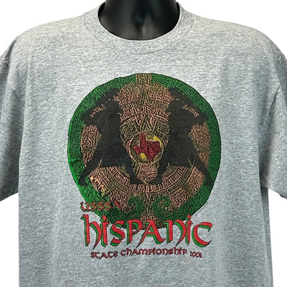 Gray Fruit of the Loom T-Shirt featuring USSSA Hispanic State Championship 2004 graphic on the front