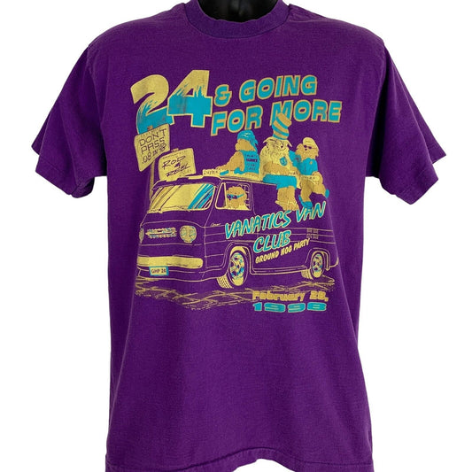 Vintage 90s Vanatics Van Club T Shirt Springfield Illinois Corvair Purple Large