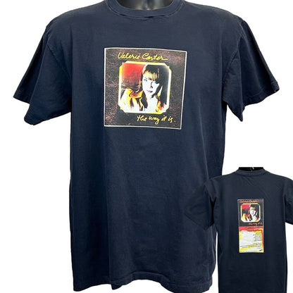 Black Vintage T-Shirt featuring Valerie Carter graphic on the front and detailed design on the back
