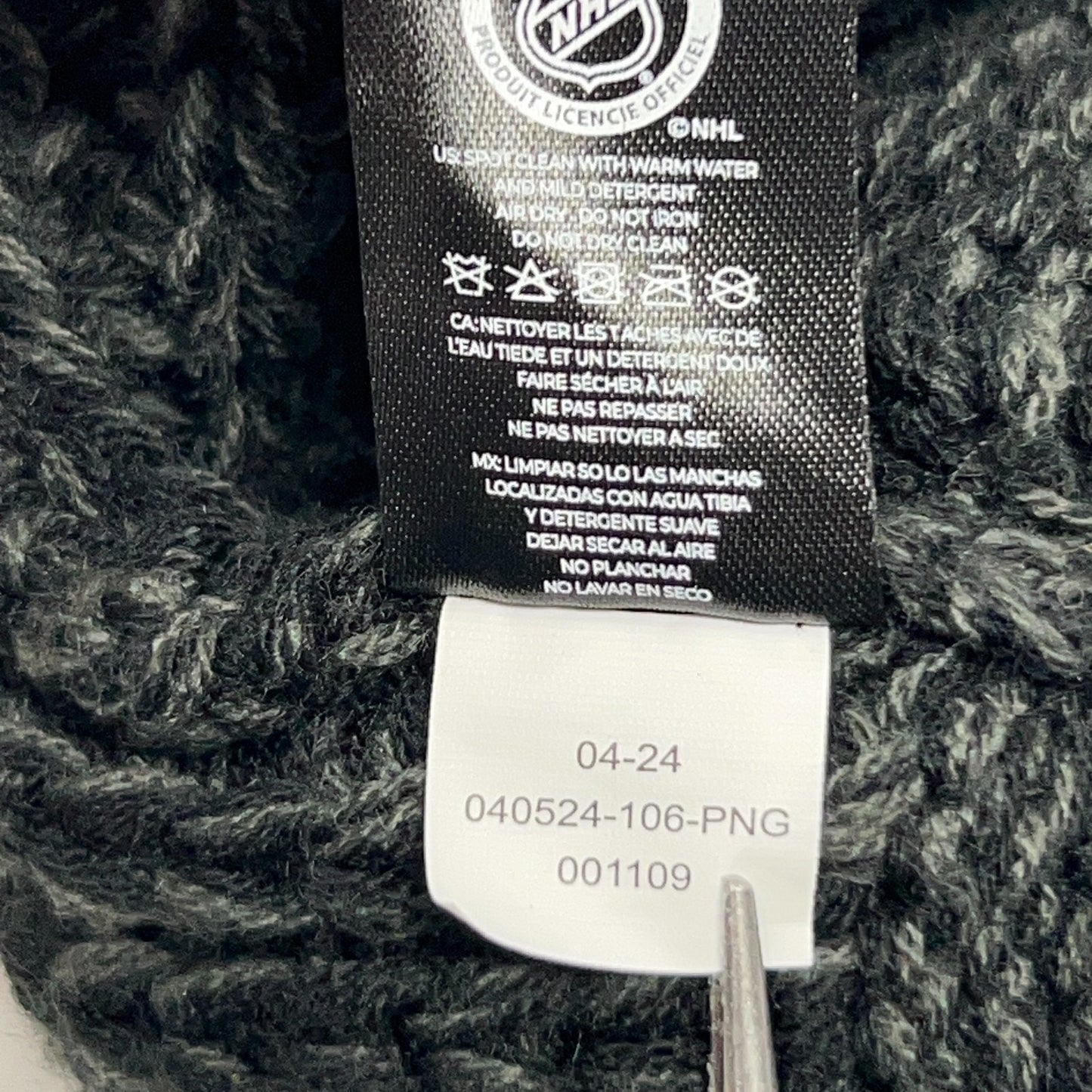 47 Brand Black Beanie Hat for Vegas Golden Knights fans, Front view