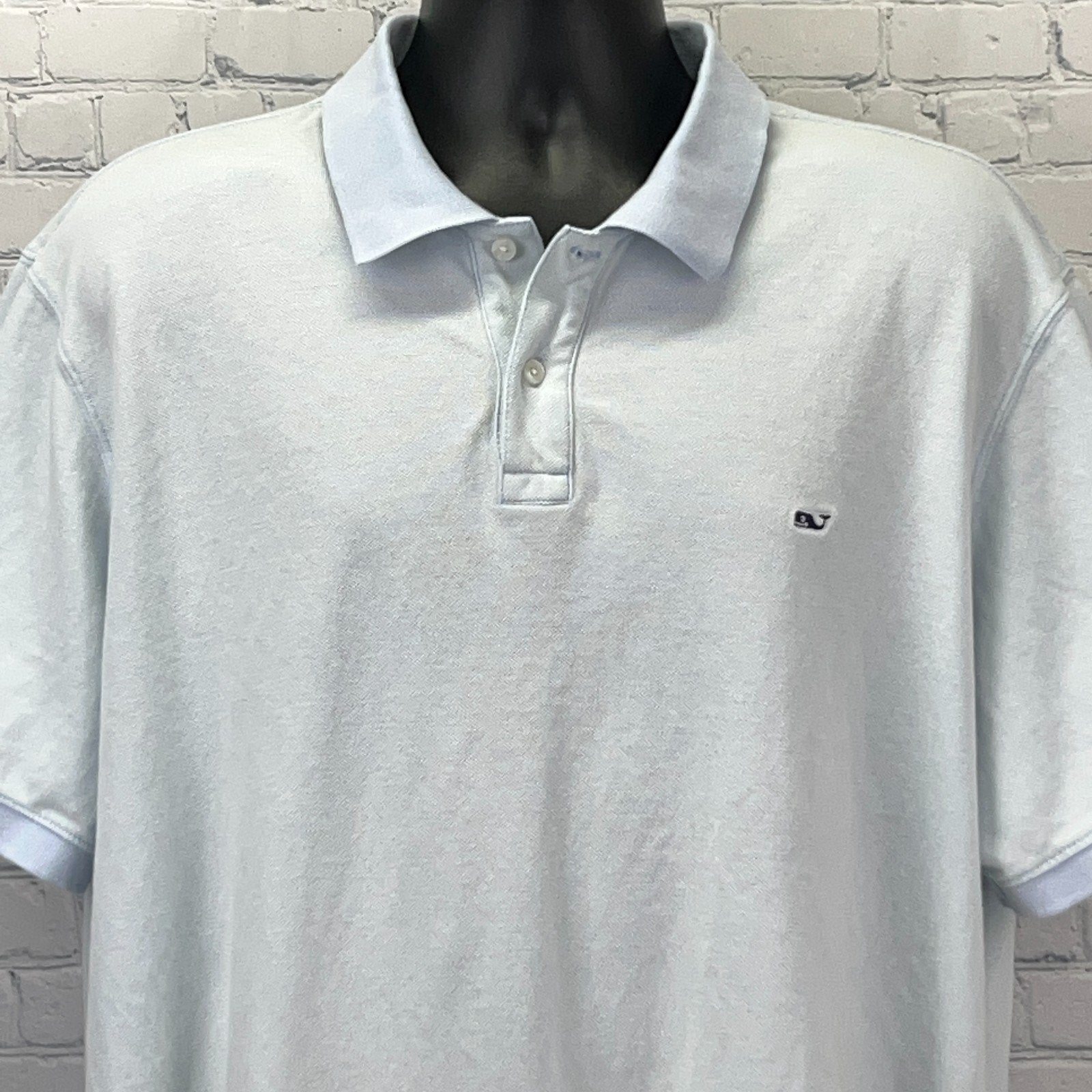 Vineyard Vines Light Blue Polo Shirt in Size XXL, Front View with Iconic Logo on Chest