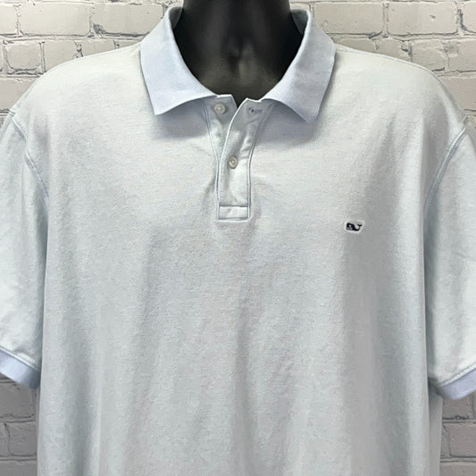 Vineyard Vines Light Blue Polo Shirt in Size XXL, Front View with Iconic Logo on Chest