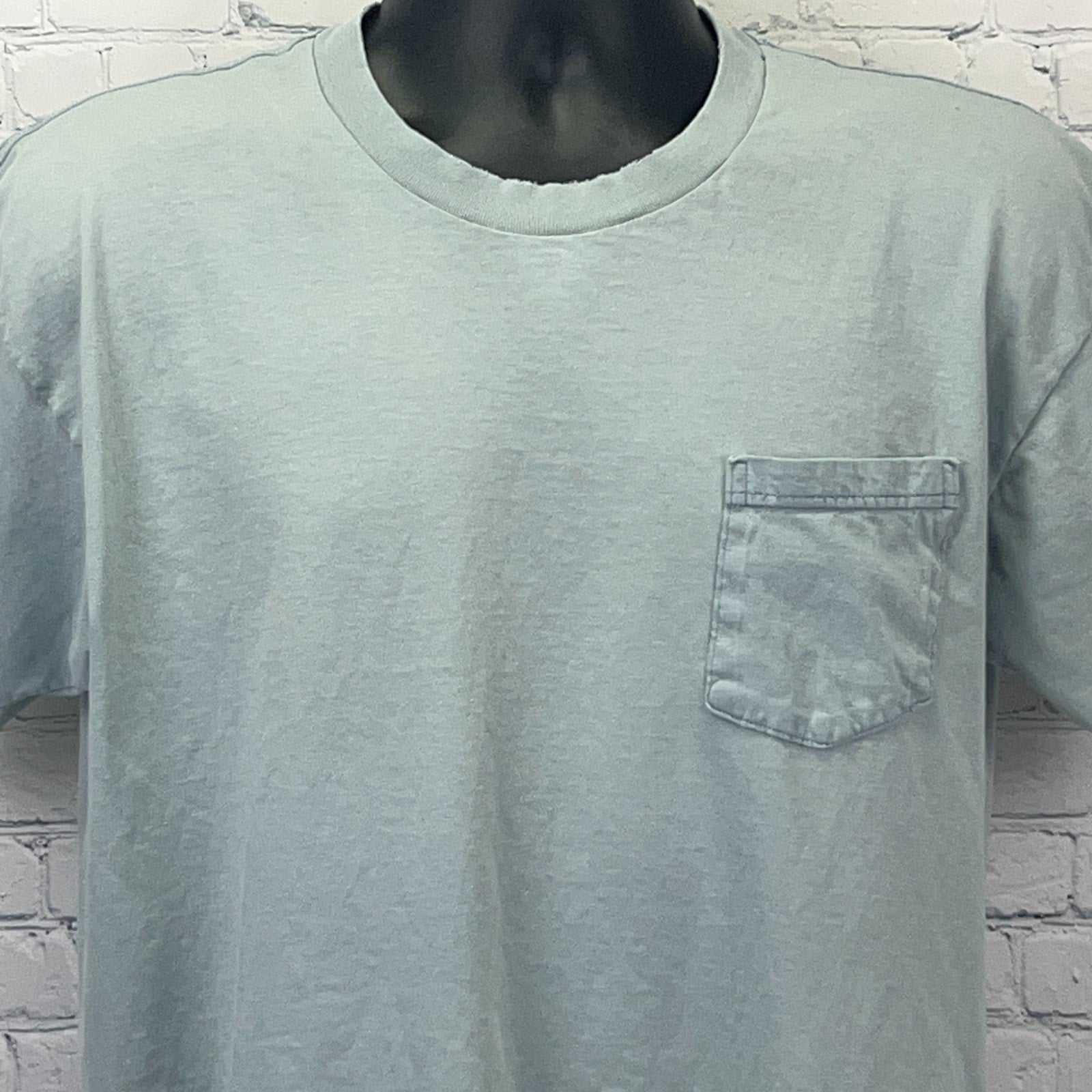 Vintage 90s Towncraft Light Green Pocket T-Shirt in Large with Soft Fabric and Casual Fit